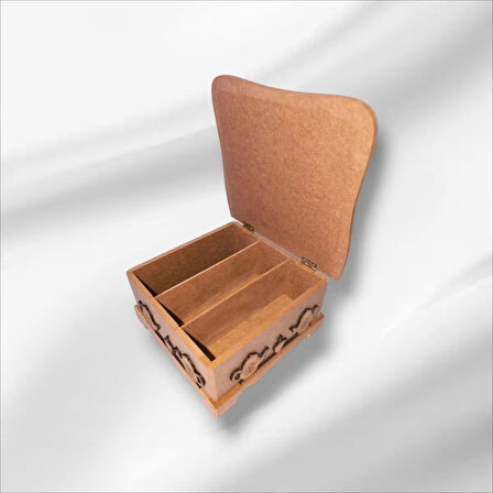 Ham Ahşap-boyanabilir-çaydanlık Desenli-takı-makyaj-aksesuar-dekoratif Çok Amaçlı Organizer Kutu