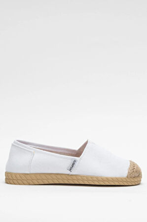 Kadın Keten Babet Ayakkabı BEYAZ