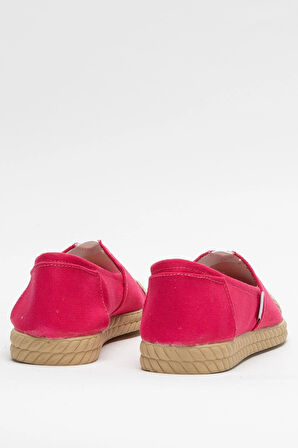 Kadın Keten Babet Ayakkabı FUŞYA