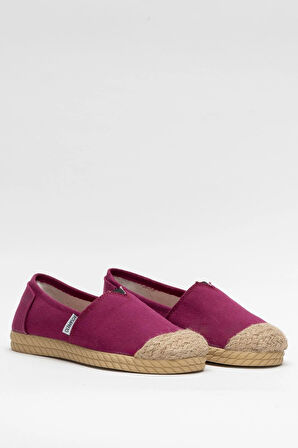 Kadın Keten Babet Ayakkabı BORDO