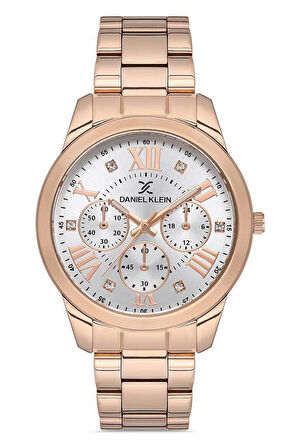 Daniel Klein Rose Gold Çelik Bilezik Taşlı Kadın Kol Saati, Zirkon Taşlı Bileklik Hediyeli