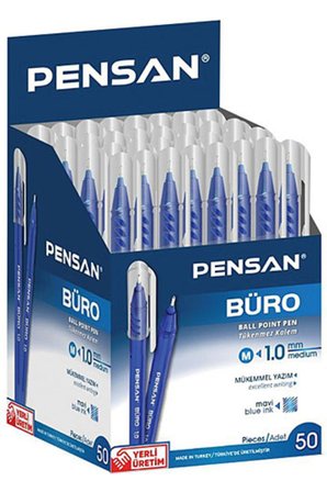 Pensan 2270 Büro Tükenmez Kalem 1mm Mavi 25"li Paket