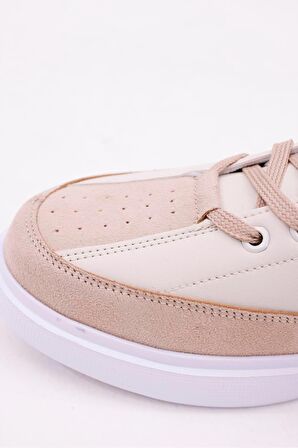 Dijital Baskı Erkek Bej-Beyaz Sneaker Ayakkabı