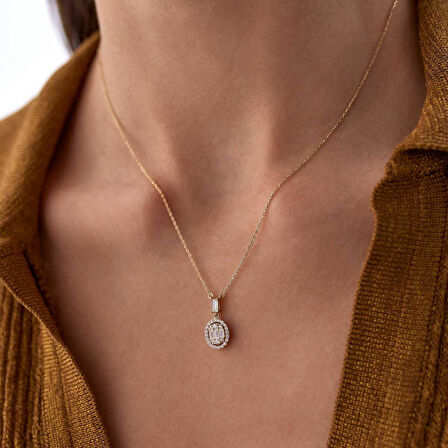 Oval Tia Baget Kolye