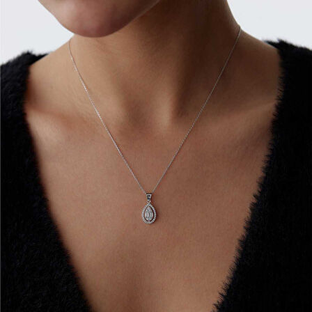 Crystal Tear Damla Baget Kolye