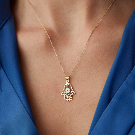 Fatmanın Eli Mineli Göz Kolye