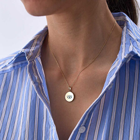 Mineli Kirpik Göz Kolye