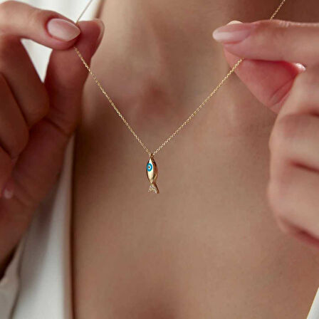 Mine Detay Balık Kolye