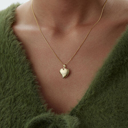 Parmak İzi Kalp Kolye