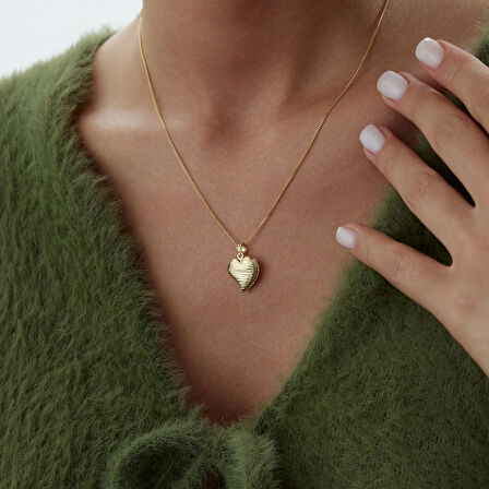 Parmak İzi Kalp Kolye