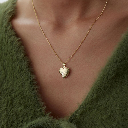 Parmak İzi Kalp Kolye