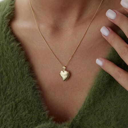 Parmak İzi Kalp Kolye