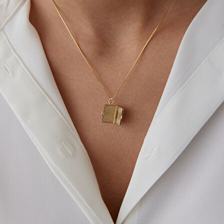 Kapaklı White Kalp Kolye