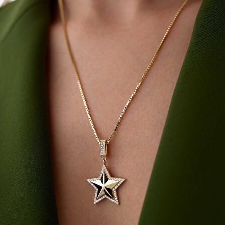 Taşlı Stardust Charm Kolye