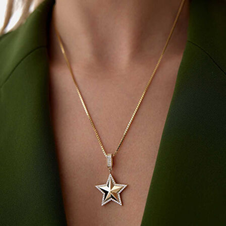 Taşlı Stardust Charm Kolye