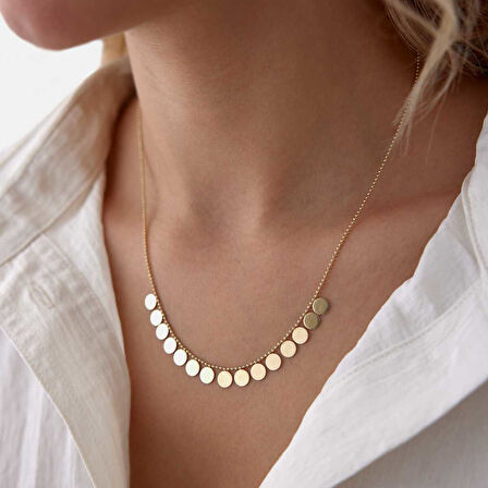 Tırnak Makası Yuvarlak Pullu Kolye