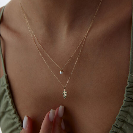 İncili Palmiye Kolye