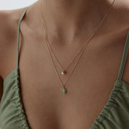 İncili Palmiye Kolye