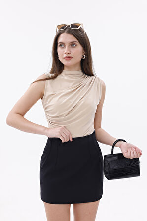 FundacshoosesXGenıus Kadın Pensli Etek İç Göstermez Lamineli Kadın Etek KADIN-ETEK