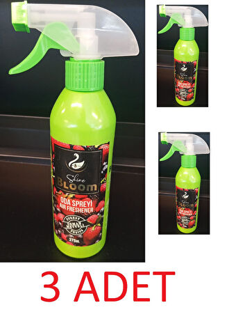 Shine Bloom 375ml x 3 adet oda spreyi (orman meyveli) air freshener
