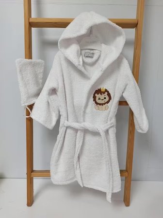  Ege Home nakışlı bebek bornoz - kese seti 
