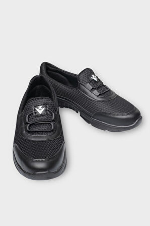 Kadın Ortopedik Fileli Anne Babet Günlük Ayakkabı SİYAH