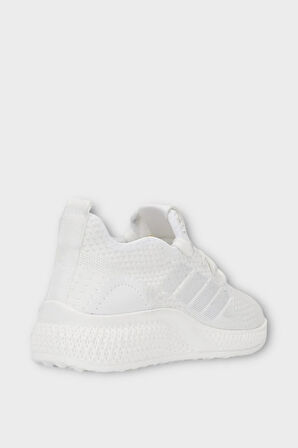 Kadın Hafif Hava Alabilen Triko Spor Ayakkabı BEYAZ