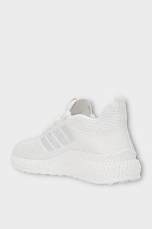 Kadın Hafif Hava Alabilen Triko Spor Ayakkabı BEYAZ