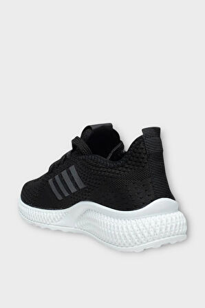 Kadın Hafif Hava Alabilen Triko Spor Ayakkabı SİYAH - BEYAZ