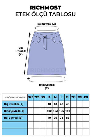 Ekstra Dikişli ve Püsküllü Yüksek Belli Cepli Kısa Kot Kadın Etek Varak Gümüş Denim Yaz