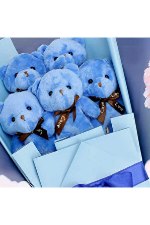 Peluş Ayıcık Buketi Mavi