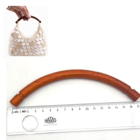 Angel Çanta Aksesuar Oval Taba Renk Tek Ahşap Çanta Sapı 17 Cm 