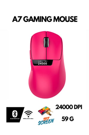 Freewolf A7 Kablosuz Dijtal Ekranlı Oyuncu Mouse PAW3311 1000 Hz 24000 DPI Bluetooth Mouse