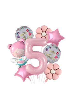 PERİ KIZI FOLYO BALONLU DOĞUM GÜNÜ YAŞ BALON SET