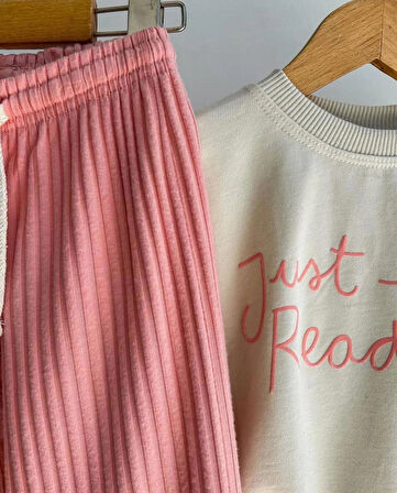 KIZ ÇOCUK PAMUKLU KUMAŞ İSPANYOL PAÇA 2Lİ ALT - ÜST TAKIM GÜNDELİK 