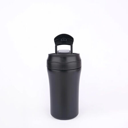 Milo Coven 380 ML Pipetli Çelik Termos Siyah