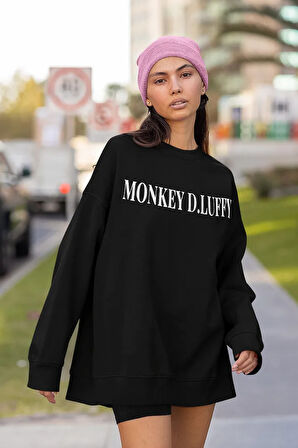 Monkey D. Luffy Yazılı Unisex Oversize Tasarım Anime Sweatshirt