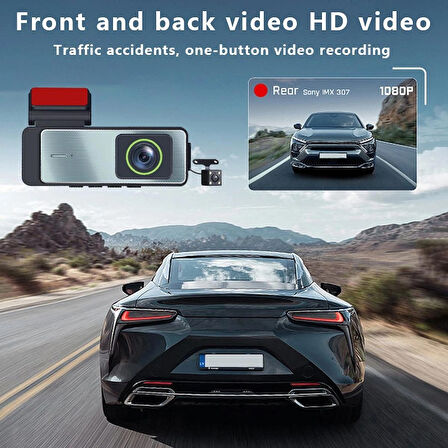 Araç İçi Kamera 1080P Ön Arka Kamera Wifi 64Gb Haiza Kartı Destekler Star Gece Görüşlü