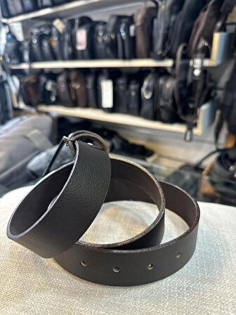 TRG POLO KAHVERENGİ HAKİKİ DERİ ERKEK KEMERİ-4 CM 