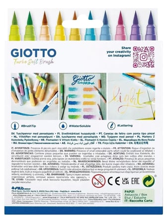 Giotto Turbo Askılı 10 Renk Pastel Ton Fırça Uç Keçeli Kalem