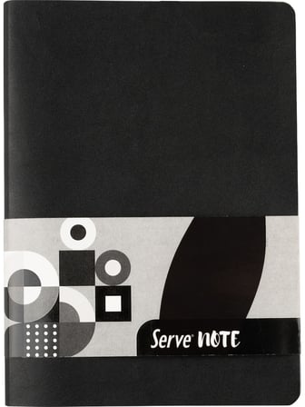 Serve Note Defter 15X21Cm Çizgili Siyah Not Defteri
