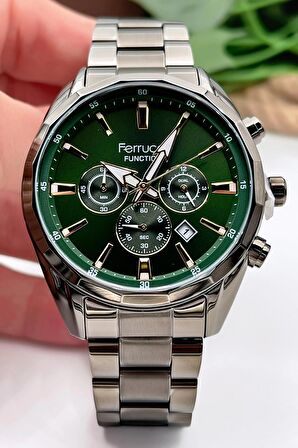 Ferrucci Function Erkek Kol Saati Füme Renk Çelik Kordon&Kasa 3 ATM Suya Dayanıklılık zmfer041