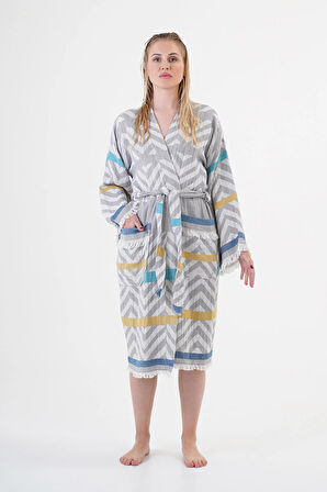 Amos %100 Pamuk Tasarım Bornoz