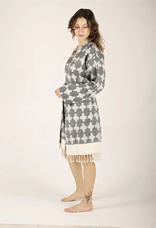 Demeter %100 Pamuk Tasarım Peştemal Bornoz