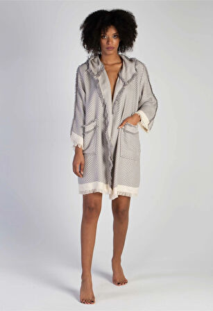 Chevron %100 Pamuk Özel Tasarım El İşçiliği Kaftan