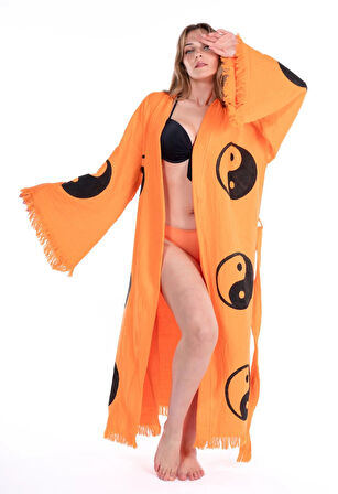 Budha %100 Pamuk Taş Baskı Özel Tasarım Bornoz