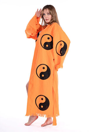 Budha %100 Pamuk Taş Baskı Özel Tasarım Bornoz