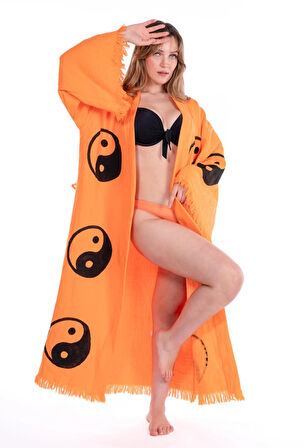 Budha %100 Pamuk Taş Baskı Özel Tasarım Bornoz