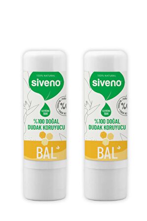 Siveno %100 Doğal Dudak Koruyucu Bal Bitkisel Lipbalm Kremi Nemlendirici Parlatıcı Onarıcı 6 G X 2 Adet