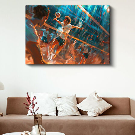 Voleybol Maçı - Dinamik Hareket Anime Kanvas Tablo